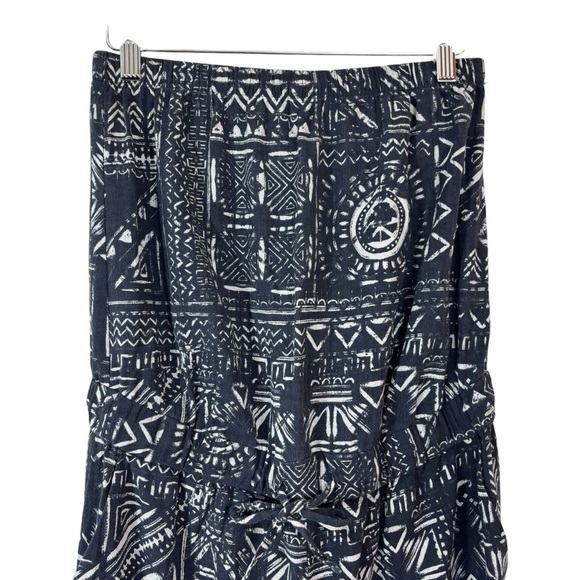 Madewell Kingston Cover Up Jumpsuit Inkstone Aztec Tribal Strapless Boho Size S - Picture 3 of 10